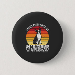 Rolig Boston Terrier Retro Hund Attityd Knapp