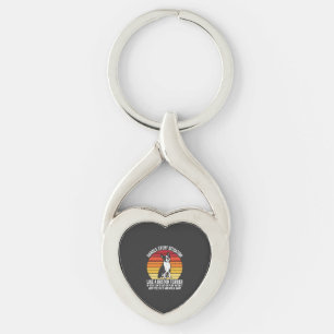 Rolig Boston Terrier Retro Hund Attityd Twisted Heart Silverfärgad Nyckelring