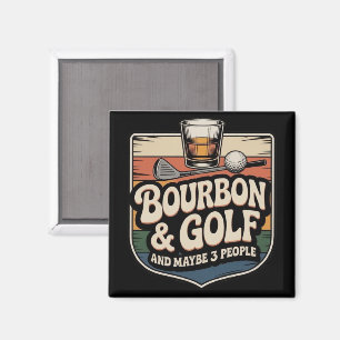 Rolig Bourbon Golf Golfare Pappa Present Vintage Magnet