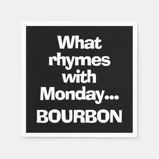 Rolig Bourbon Svart Cocktail Pappersservett (Framsidan)
