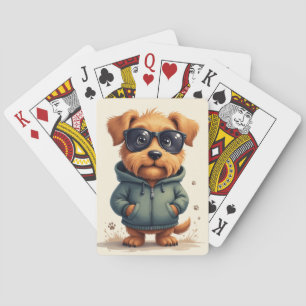 Rolig Bouvier des Flandres Kawaii Hund Casinokort