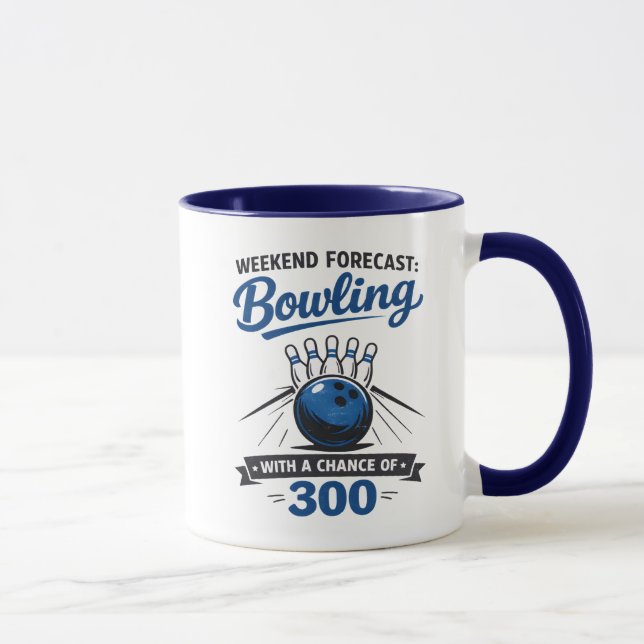 Rolig Bowling Älskare Boll Och Käglor Säger  Mugg (Höger)