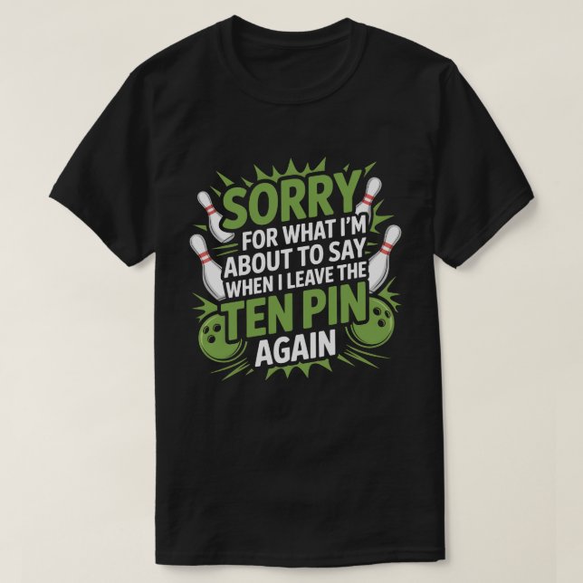 Rolig Bowling Frustration Tio Pin Design T Shirt (Design framsida)