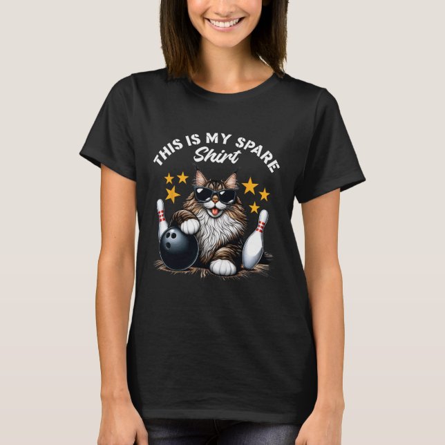 Rolig Bowling Katt Konst Rolig Katt Bowling Detta  T Shirt (Framsida)
