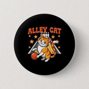 Rolig Bowling Katt Puns Alley Katt Knapp