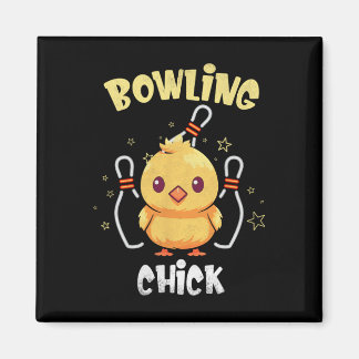 Rolig Bowling Kyckling Idrottare Bowlare Män Kvinn Magnet