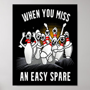 Rolig bowling när du missar en enkel reserv poster