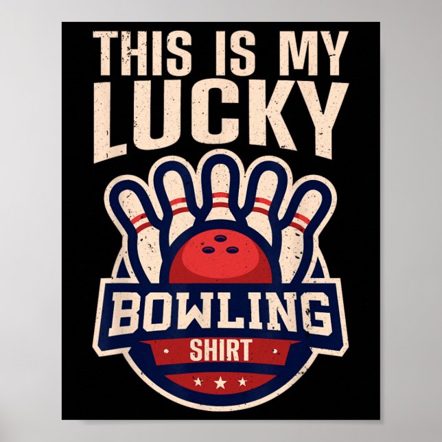 Rolig bowlingdesign för män kvinnor barn bowling L Poster (Framsidan)