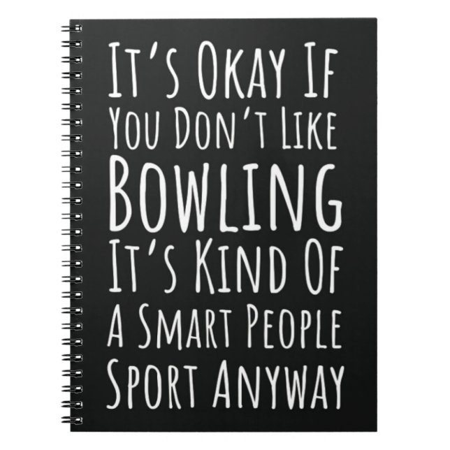 Rolig bowlingpresent bowlinghumor lagkomedi spelar anteckningsbok (Framsidan)