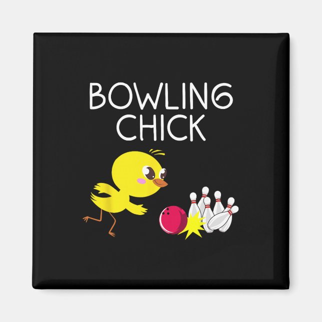 Rolig bowlingpresent för kvinnor Söt bowlingtjej s Magnet (Framsidan)