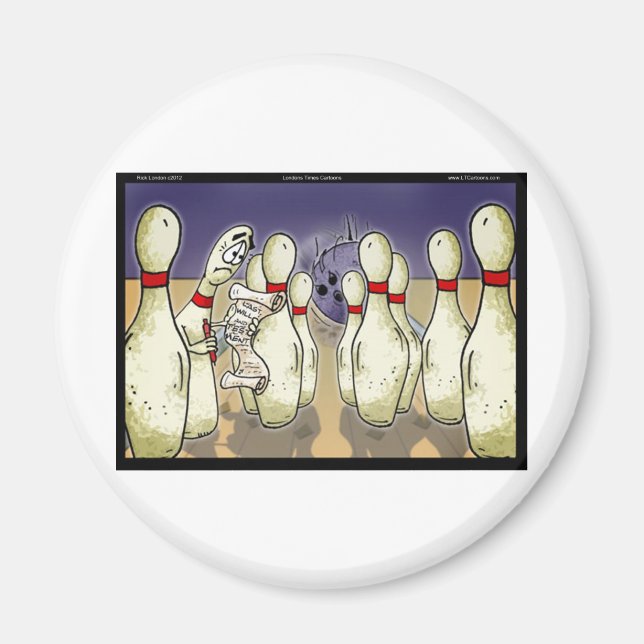 Rolig bowlingpresent, T-shirts, kort etc Magnet (Framsidan)