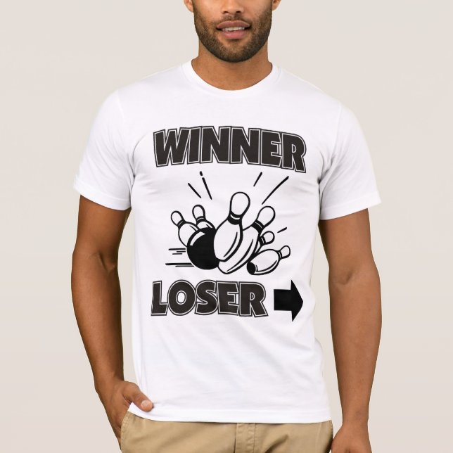 Rolig bowlingvinnareförlorare tee shirt (Framsida)