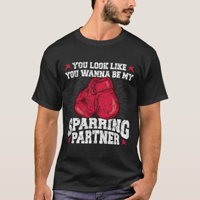 Rolig Boxare Kickboxning Fighter Boxning Sparring  T Shirt (Framsida)