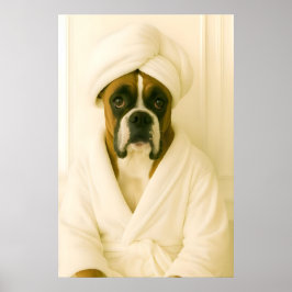 Rolig Boxer Badrumstryck, Boxer I Badräkk Poster