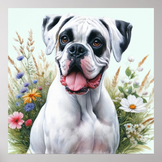 Rolig Boxer Hund Affisch (Framsidan)