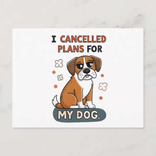 Rolig Boxer Hund Citat Tecknad Illustration Vykort