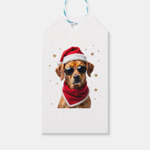 Rolig Boxer Hund Jul Belysning Xmas Outfit Pyjamas Presentetikett