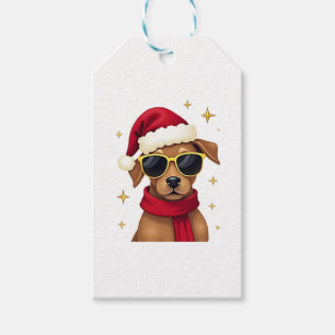 Rolig Boxer Hund Jul Belysning Xmas Outfit Pyjamas Presentetikett