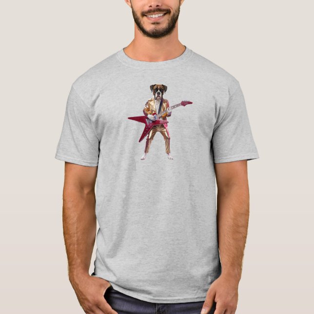 Rolig Boxer Rockstjärna T-Shirt (Framsida)