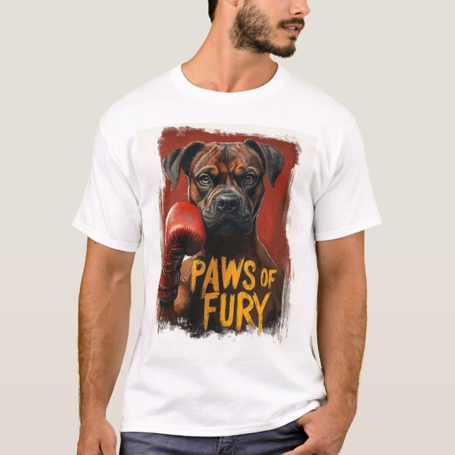 Rolig Boxerhund - Paws of Fury-design T Shirt (Framsida)