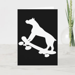 Rolig Boxerhund som Skateboard Skateboardåkare Kort