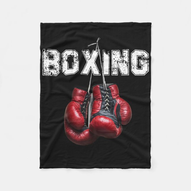 Rolig boxning - Jag älskar boxning  Fleecefilt (Framsidan)