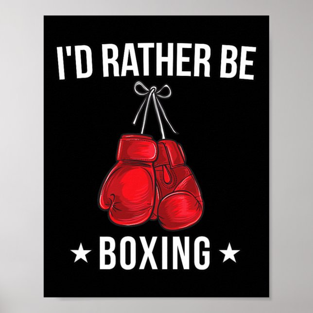 Rolig boxningströja - Jag hellre boxas present  Poster (Framsidan)