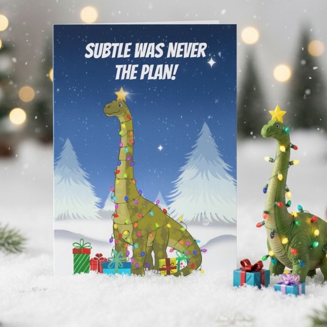 Rolig Brachiosaurus Julgran Dinosaurie Kort (Skapare uppladdad)