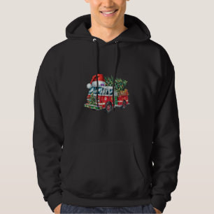 Rolig brandbil Santa hatt julgran lampor Hoodie