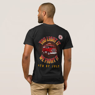 Rolig brandman 4:e juli t shirt