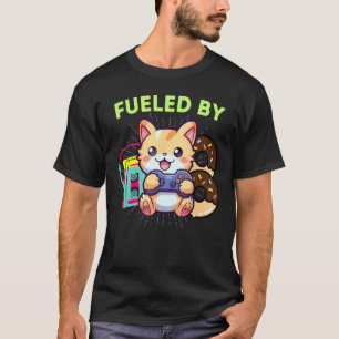 Rolig Bränsle Av Spelare Katt Spel Donuts & 80-tal T Shirt