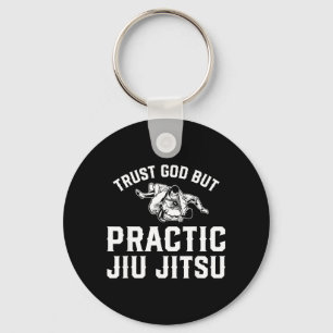Rolig brasiliansk Jiu Jitsu - Lita på Gud men trän Nyckelring