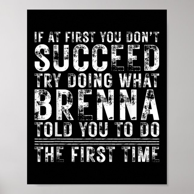 Rolig Brenna Om du inte lyckas först Födelsedag Poster (Framsidan)