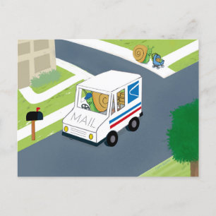 Rolig brevbärare man kvinna tack Snail Mail Vykort