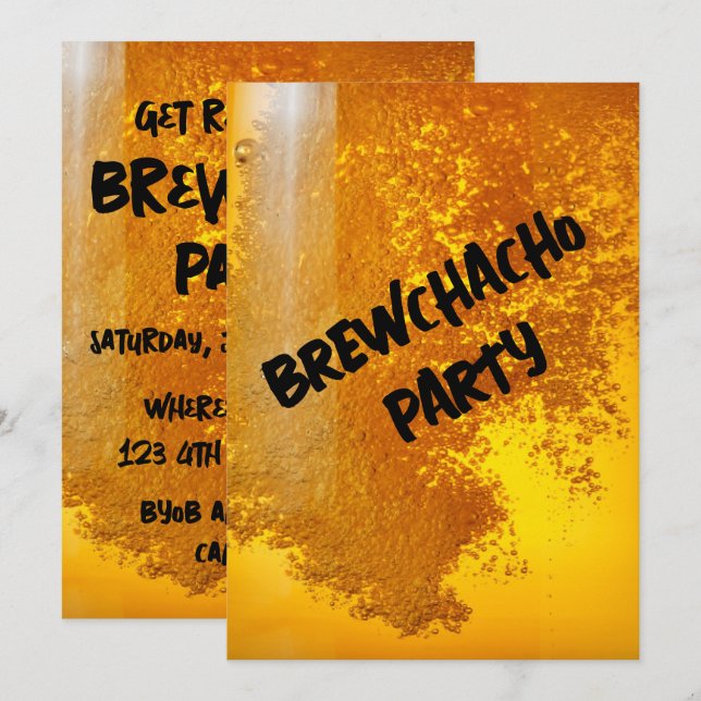 Rolig Brewchacho Öl Inbjudningar (Fram/baksida)