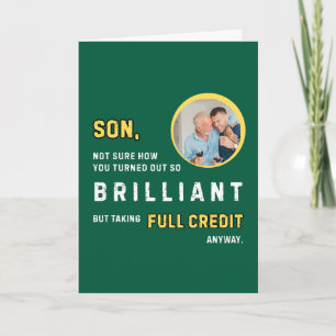 Rolig Brilliant Son Green Födelsedagskort Kort