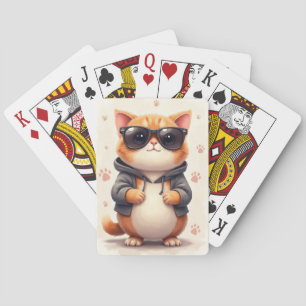 Rolig brittisk korthår Kawaii Katt Casinokort
