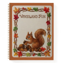 Rolig Broderad Ekorre & Ekolloner Höstflora