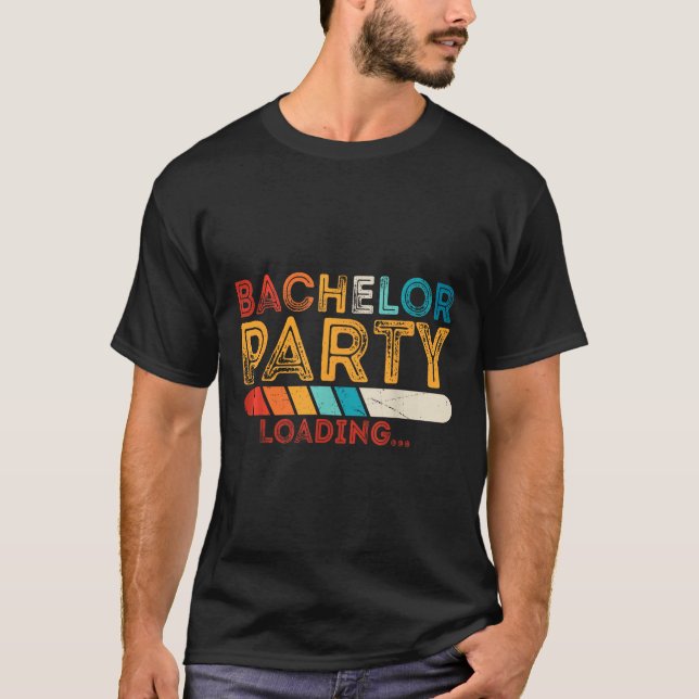 Rolig Bröllop Bakelsefest för Brudgummen  T Shirt (Framsida)