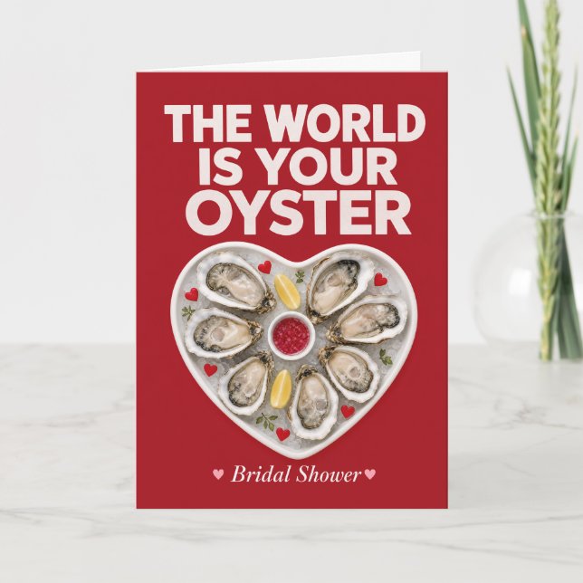 Rolig Bröllopsfest för Brud Oyster Kust Oyster Pun Kort (Framsida)