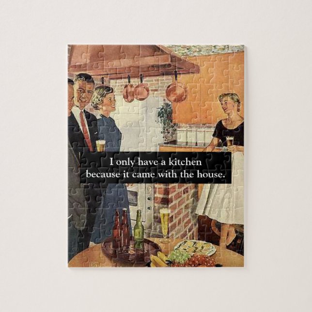 Rolig Bröllopsfest / House Warming-firande med vin Pussel (Vertikal)