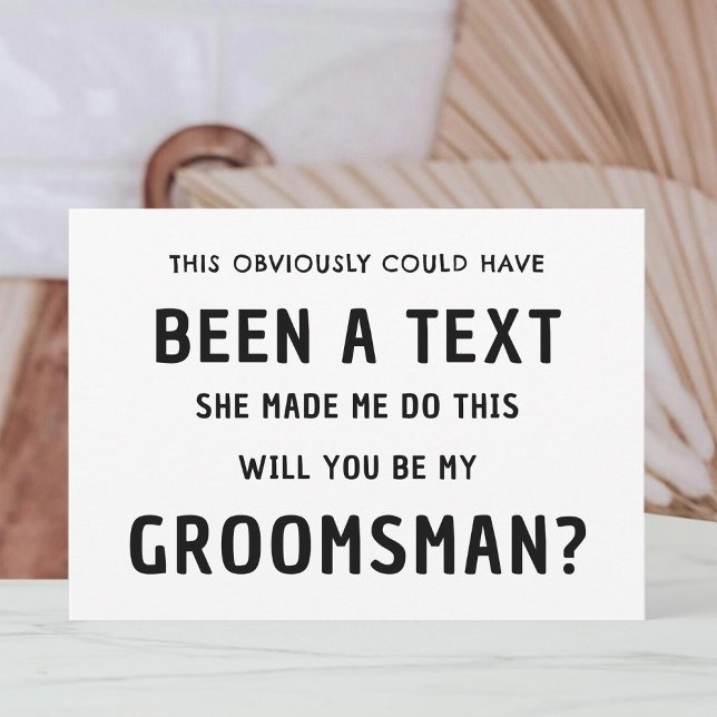 Rolig Bröllopsgäst Förslag Kort | Bästa Man Försla (Funny Groomsmen Proposal Card | Best Man Proposal)