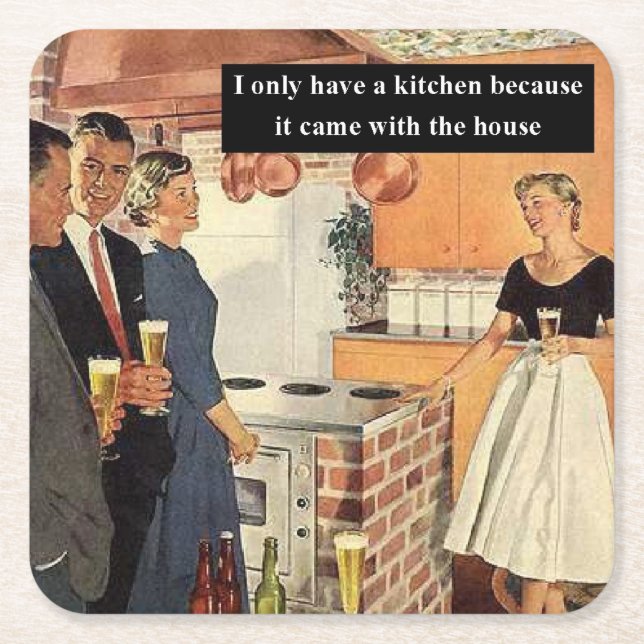 Rolig brölloshower för vintage / krukskåp till hus underlägg papper kvadrat (Framsidan)