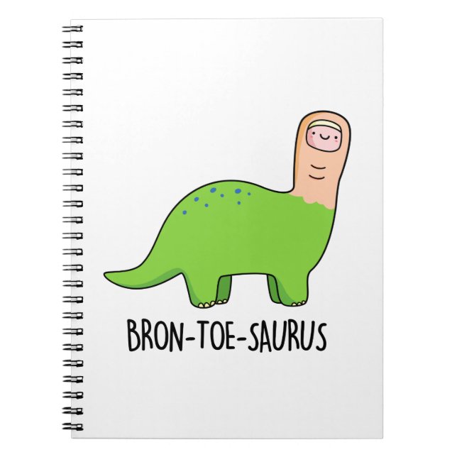 Rolig Bronto-saurus-dinosarus-pun  Anteckningsbok (Framsidan)