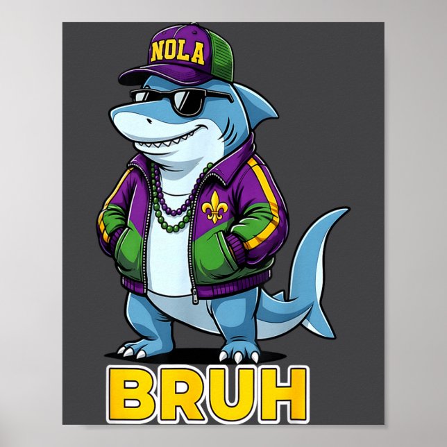 Rolig Bror Mardi Gras Karneval Haj Meme  Poster (Framsidan)