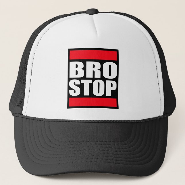 Rolig BROSTOP Anti Brostep Dubstep Truckerkeps (Framsida)