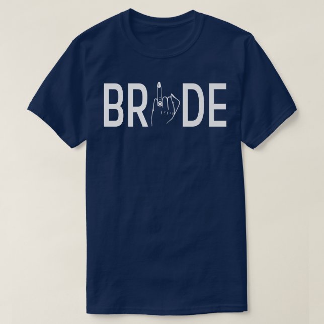 Rolig Brud Bröllopsring Finger Matchande Senterung T Shirt (Design framsida)
