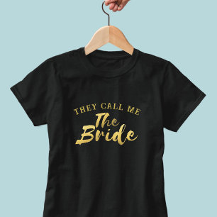 Rolig brud falskt guldskript vigsel t-shirt