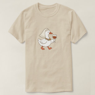 Rolig Brud Gås Vin Älskare Möhippa Fest T Shirt