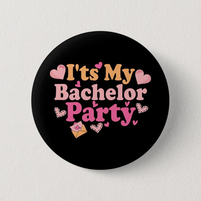 Rolig Brud Groom Bröllop Bachelor Seteraj Party Knapp (Framsida)